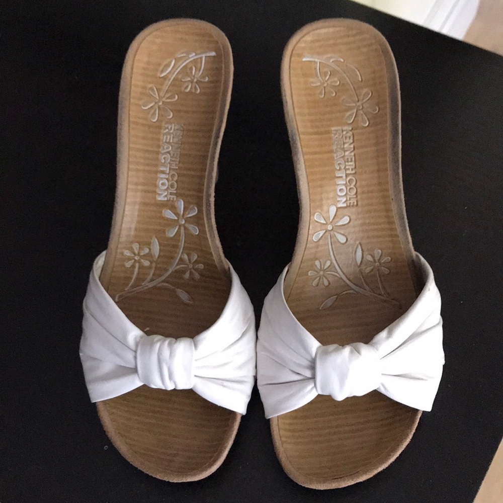 Kenneth Cole Wedges with white leather knit